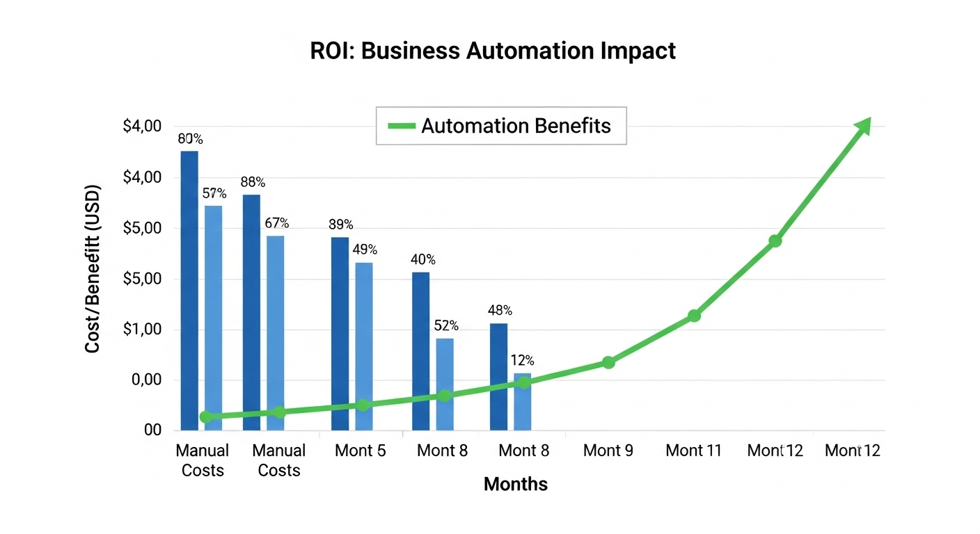 Graphique ROI automatisation - Réduction des coûts et gains de productivité